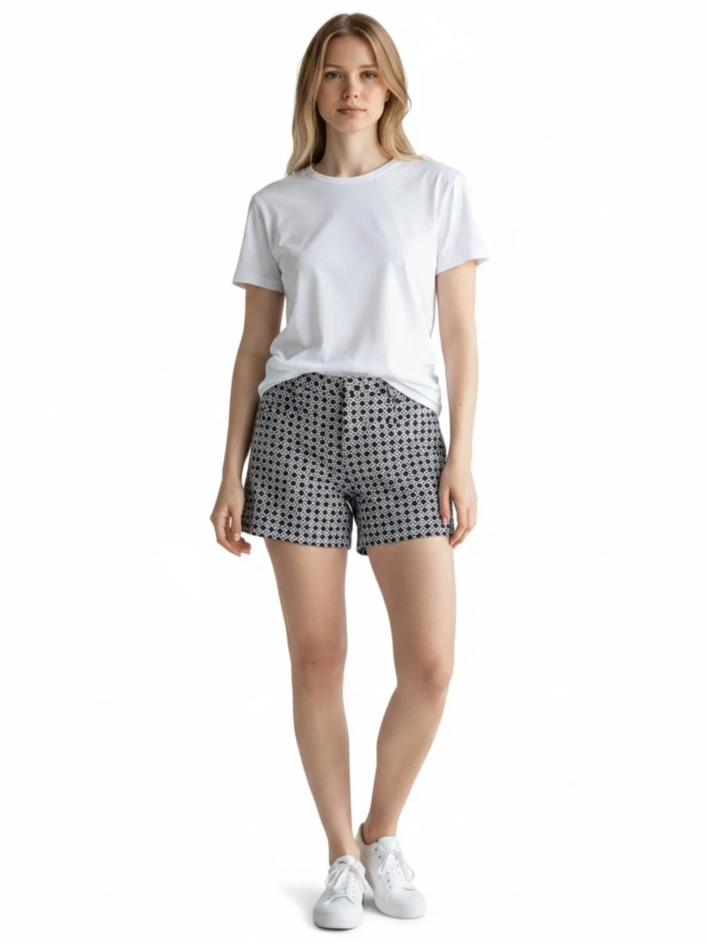 Banana Republic Factory Navy White Geometric Print Shorts Women’s Size 4